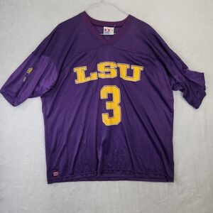 Vintage LSU Tigers Dodger Mesh Jersey Purple Mens XL Made in USA 3 Distressed